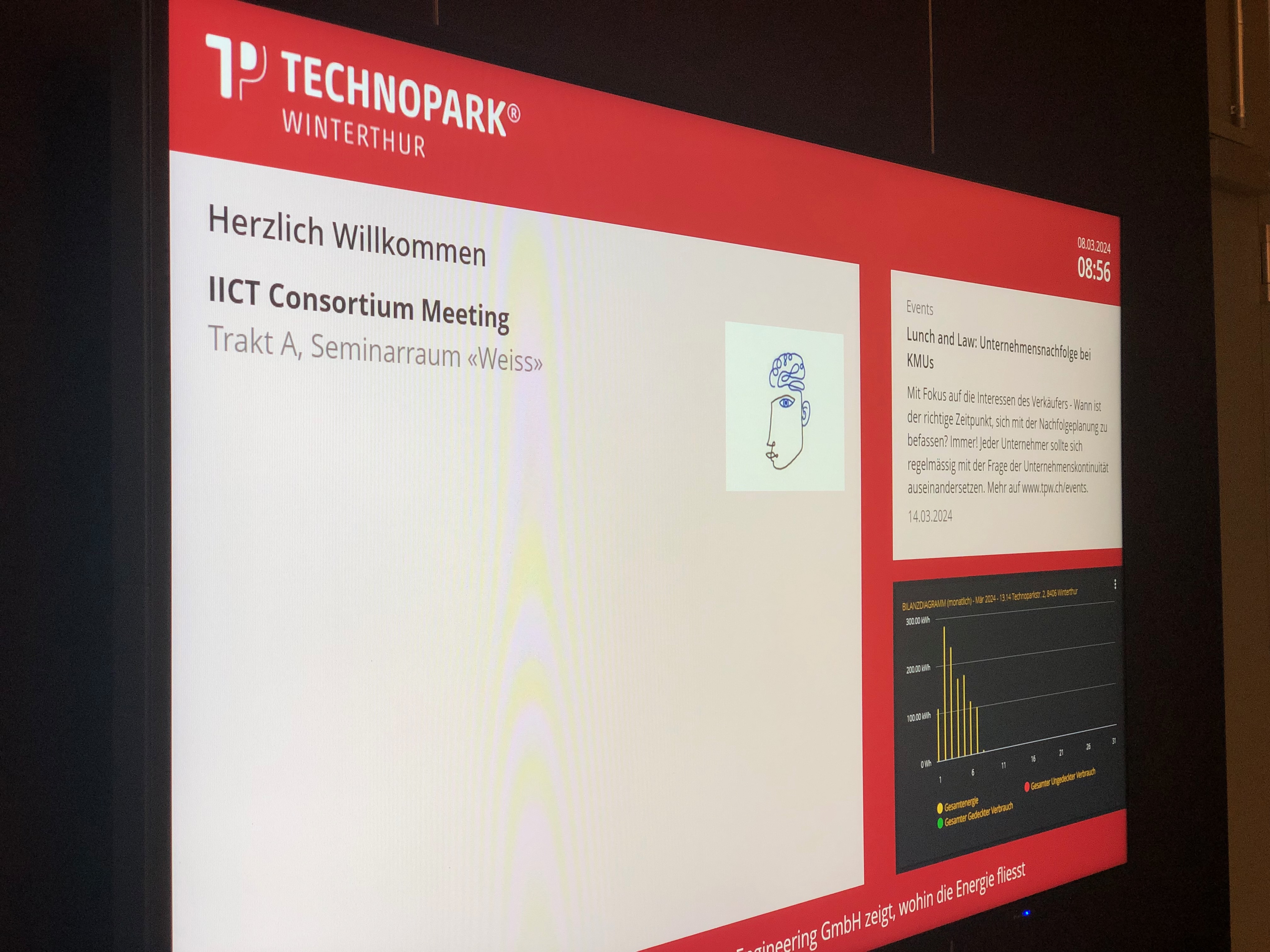 Informationstafel im Technopark zum IICT Meeting